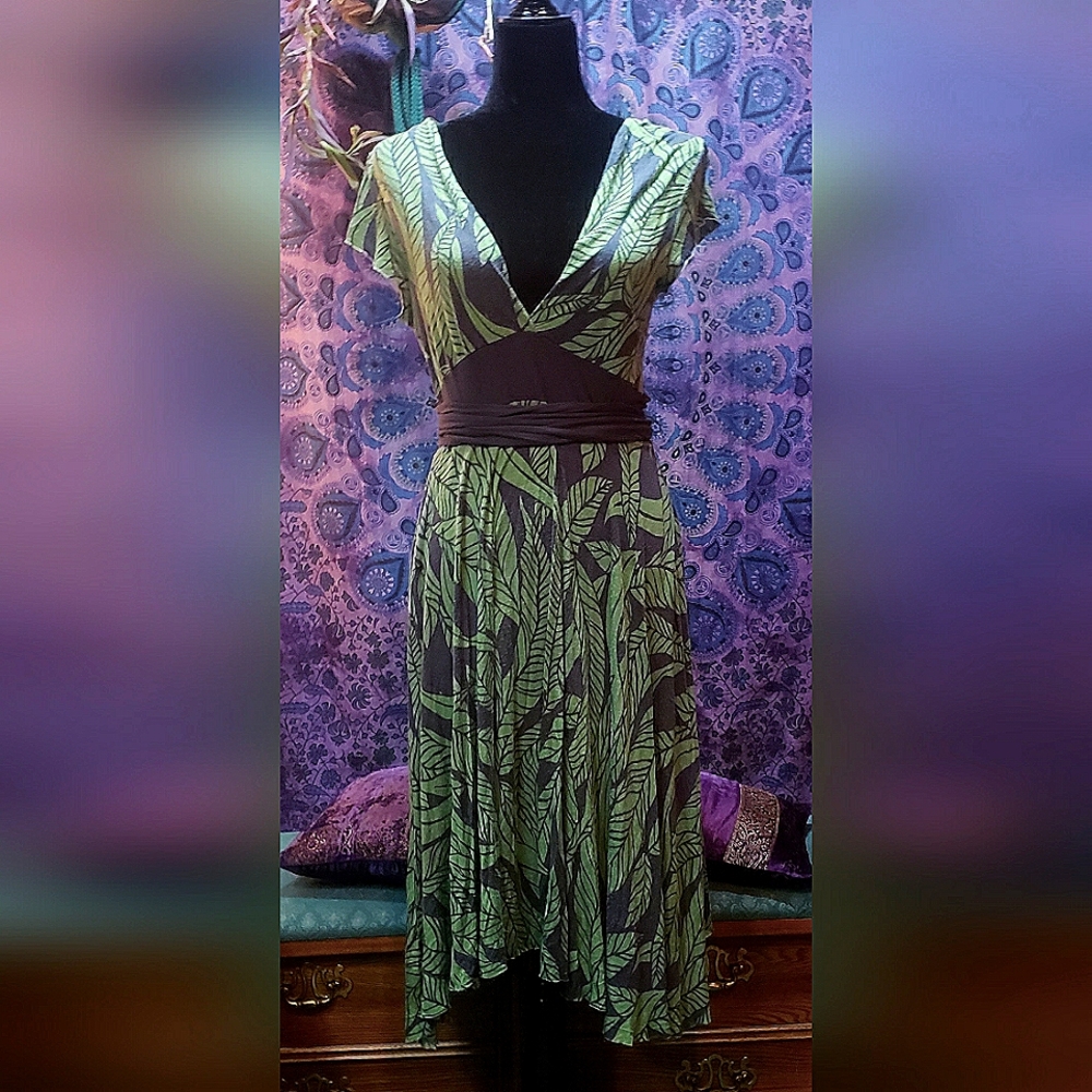 XX3 Previously Loved Tropical print cotton dress sz m-l